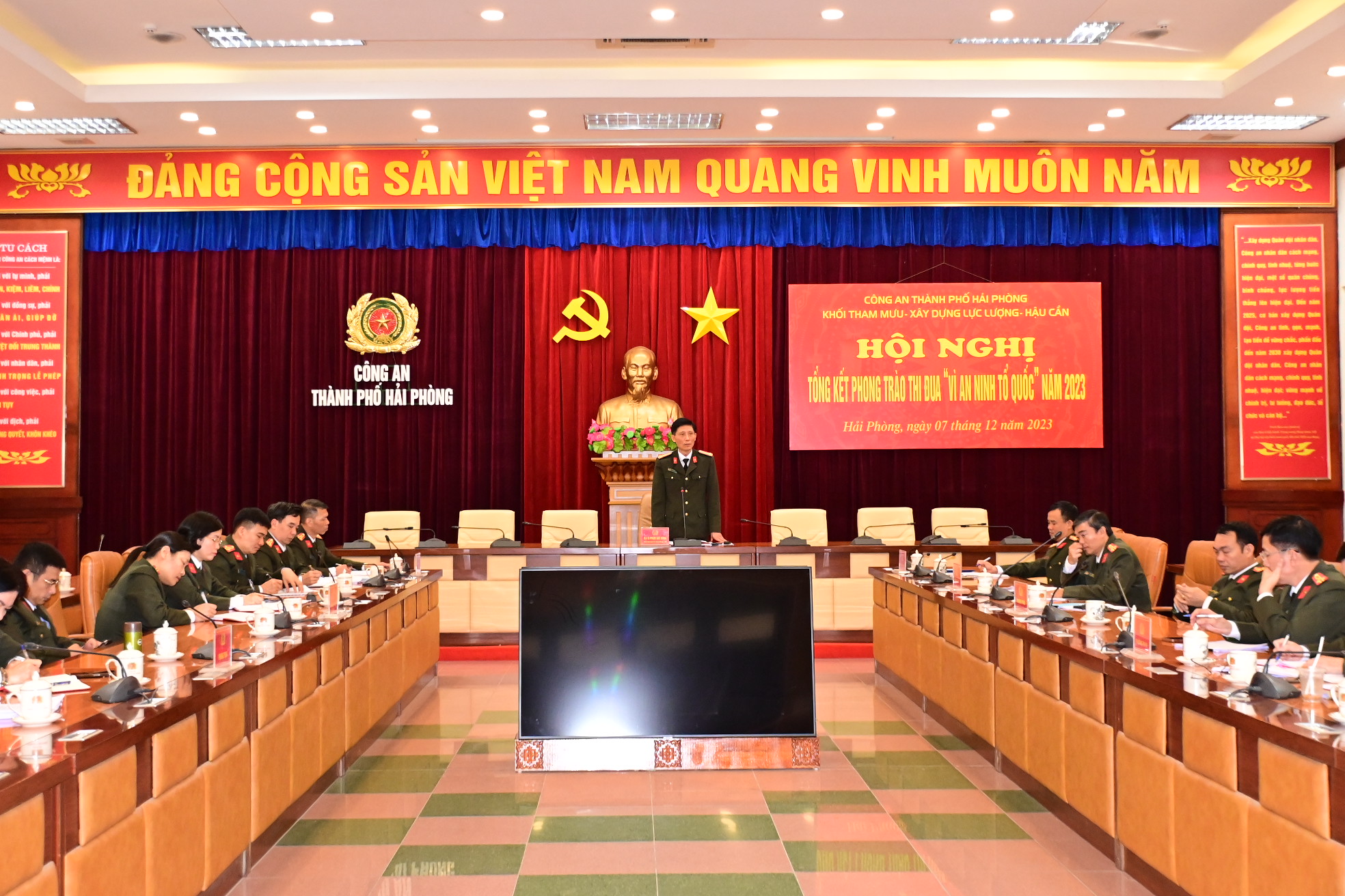 Khối Tham mưu – Xây dựng lực lượng – Hậu cần CATP: Tổng kết phong trào thi đua “Vì ANTQ” năm 2023